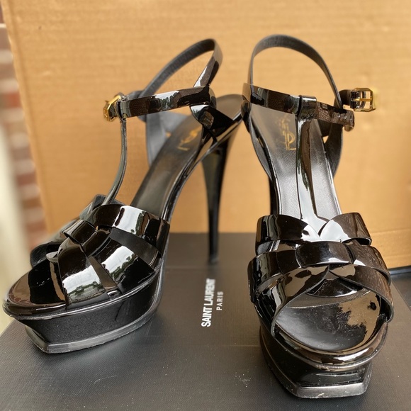 Saint Laurent Patent Black Tribute Sz 39 - Picture 8 of 8